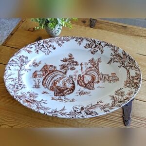 Vintage 1920's Pillivuyt France Farmhouse Turkey Serving Tray